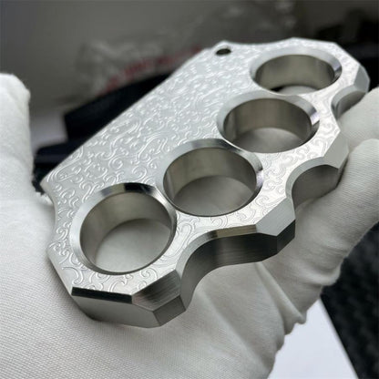 Solid Steel Carved Pattern Knuckle Duster