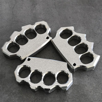 Solid Steel Carved Pattern Knuckle Duster