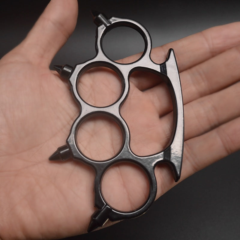 Pointed head Brass knuckle duster black 1