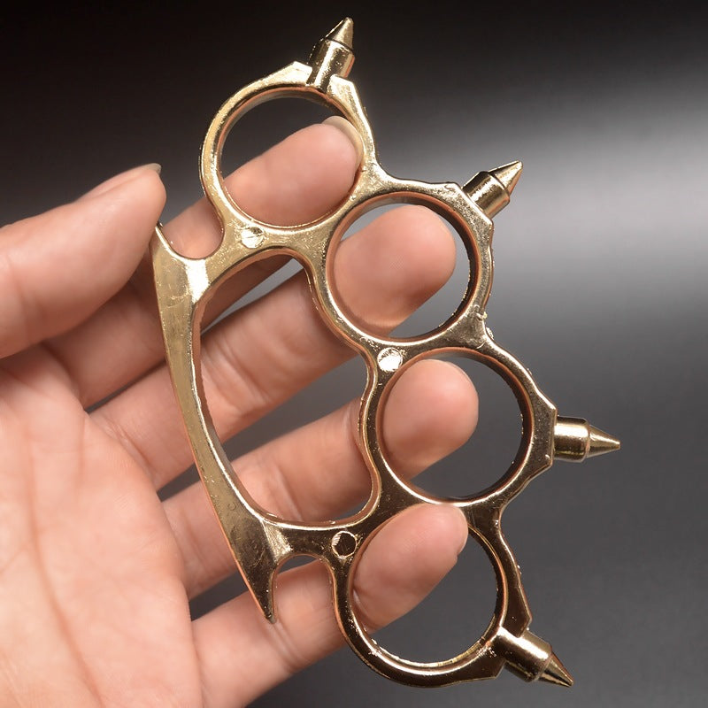 Pointed head Brass knuckle duster gold 2