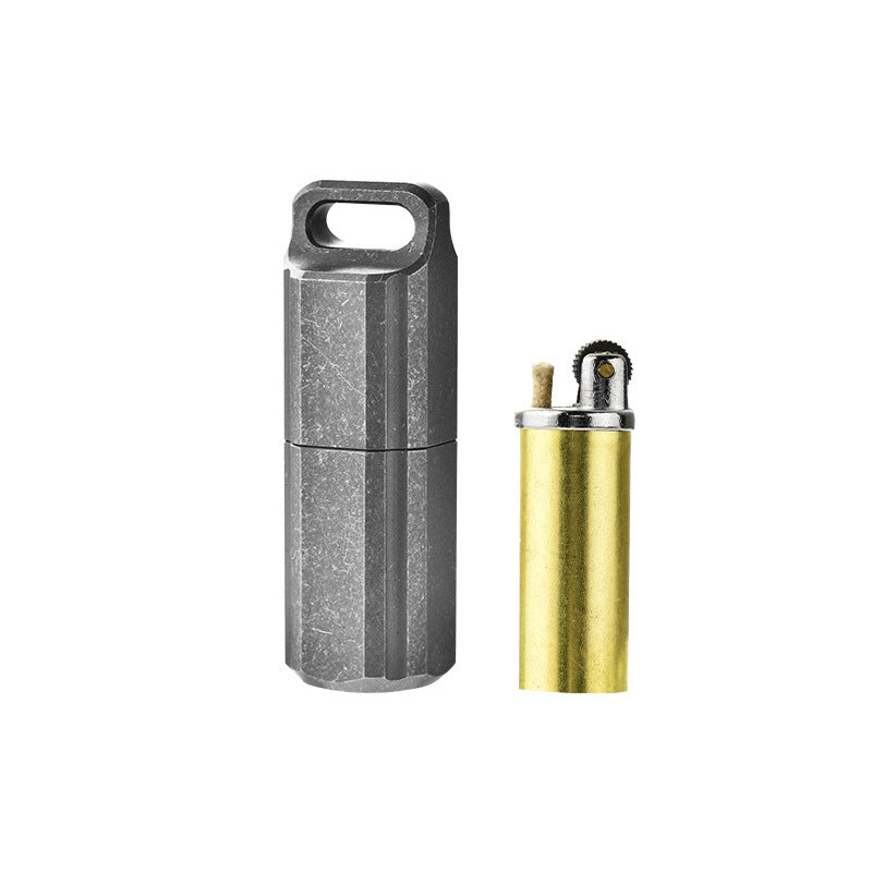 Titanium Alloy Waterproof Capsule Pill Storage Lighter