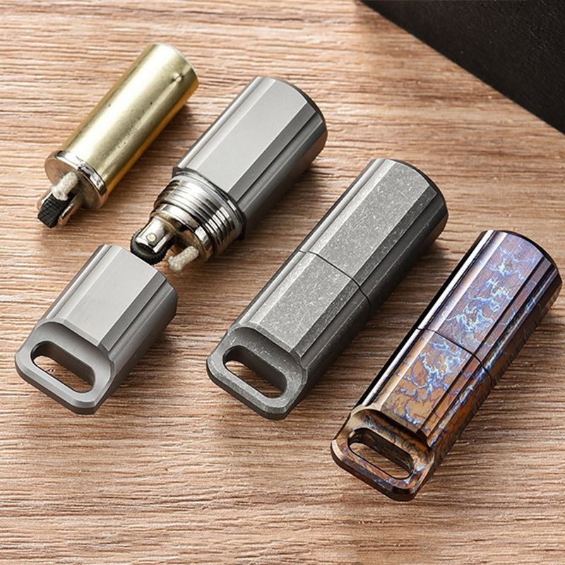 Titanium Alloy Waterproof Capsule Pill Storage Lighter