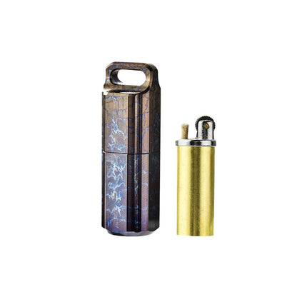 Titanium Alloy Waterproof Capsule Pill Storage Lighter