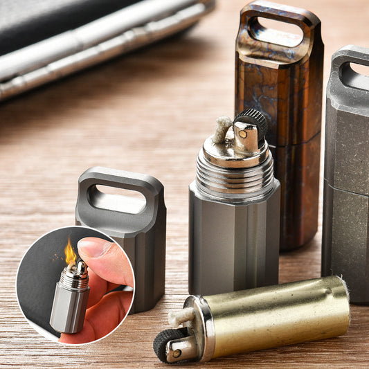 Titanium Alloy Waterproof Capsule Pill Storage Lighter