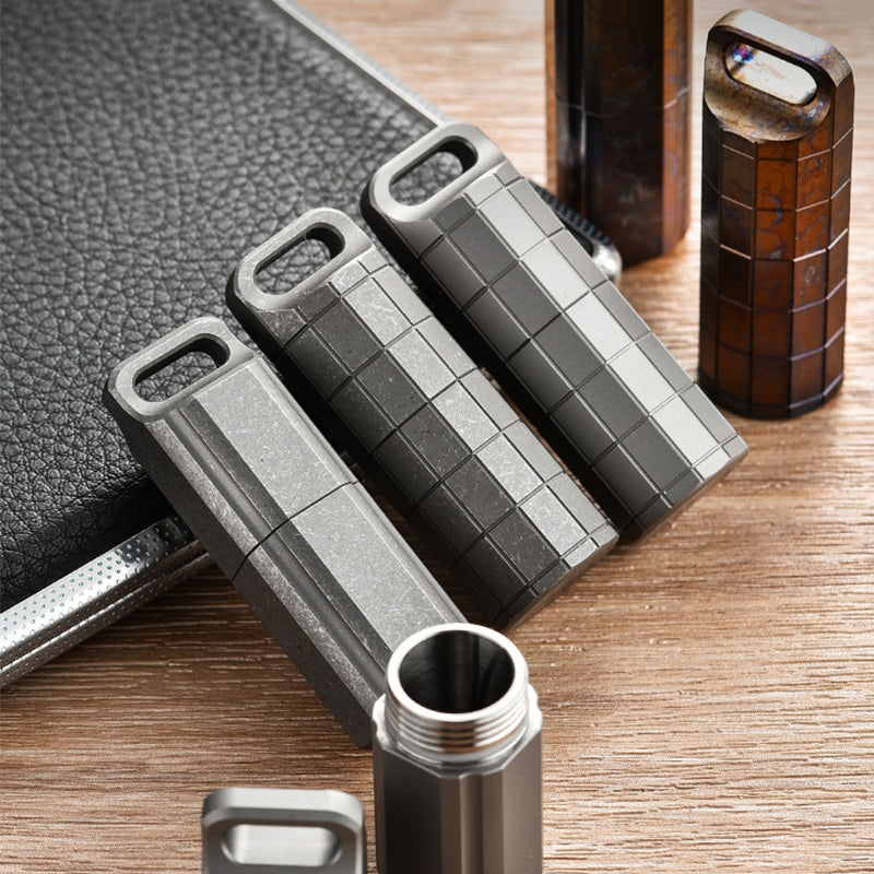 Titanium Alloy Waterproof Capsule Pill Storage Lighter