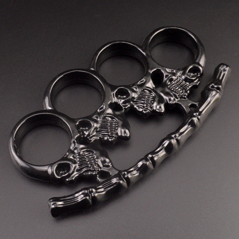 black Skull bone brass knuckle duster