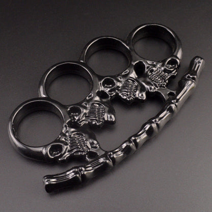 black Skull bone brass knuckle duster