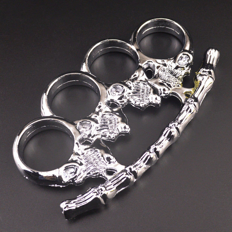 silver Skull bone brass knuckle duster