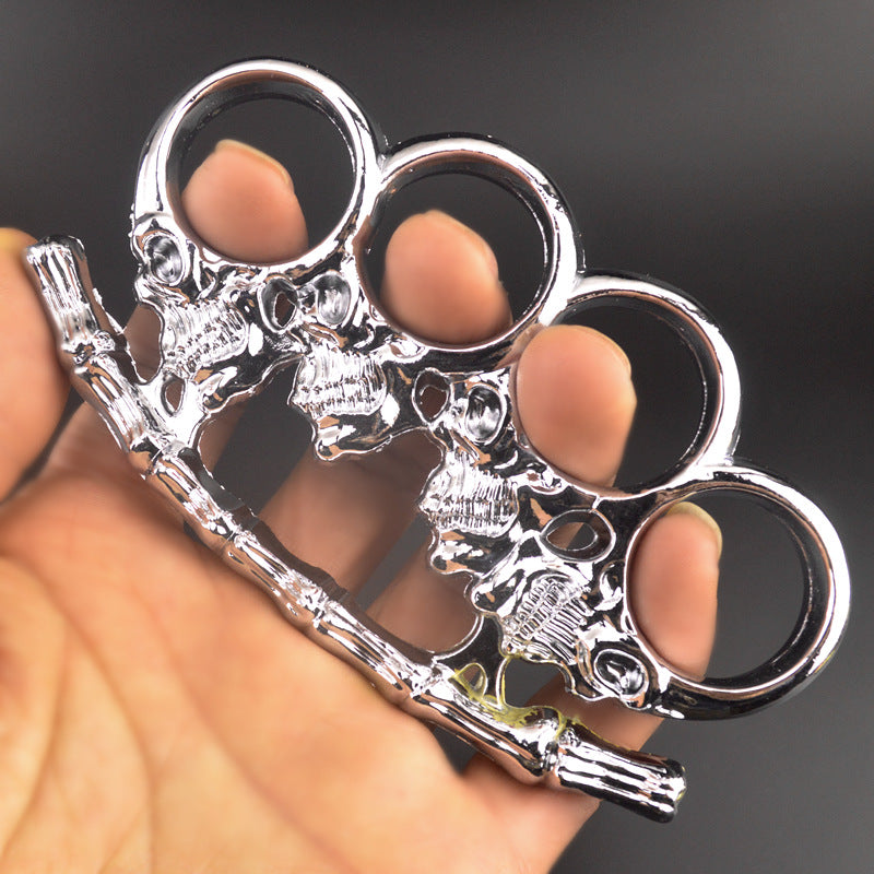 silver Skull bone brass knuckle duster