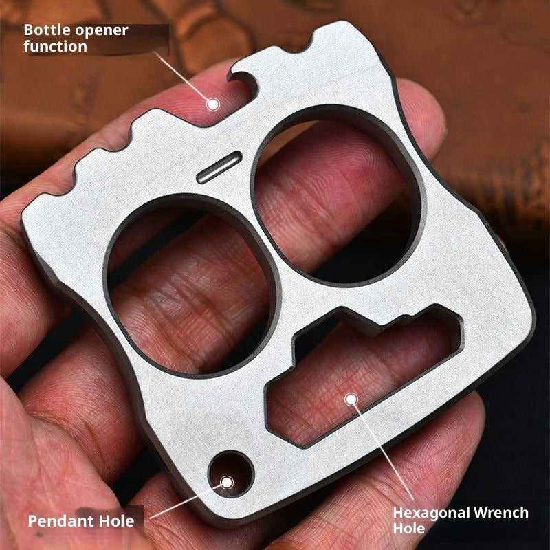 Smiley Face Titanium Knuckle Duster Multi-Function Bottle Opener