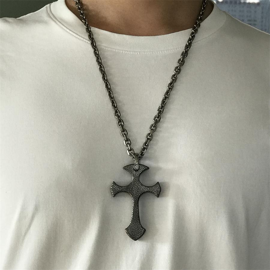 Hand-Forged TC21 Titanium Cross Necklace
