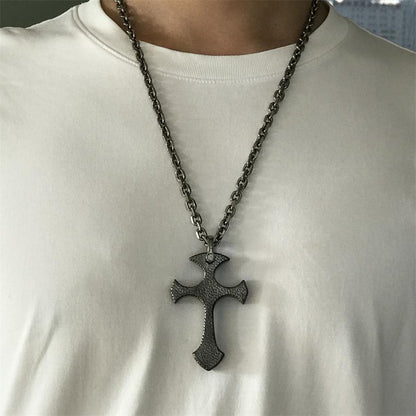 Hand-Forged TC21 Titanium Cross Necklace