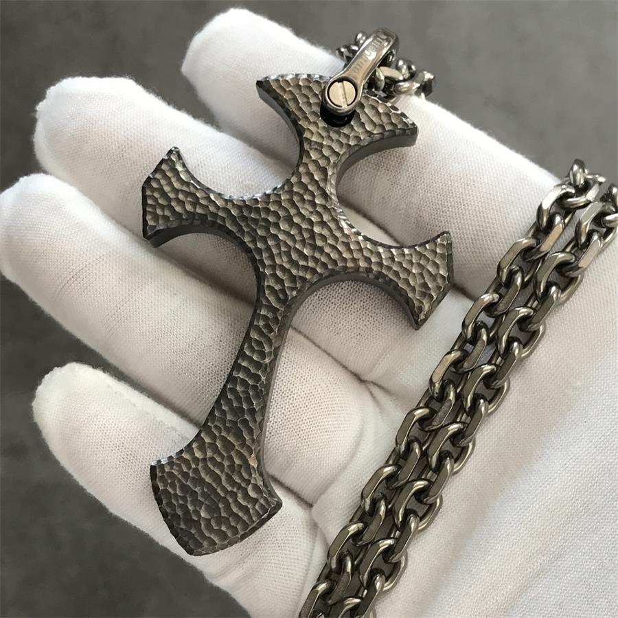Hand-Forged TC21 Titanium Cross Necklace