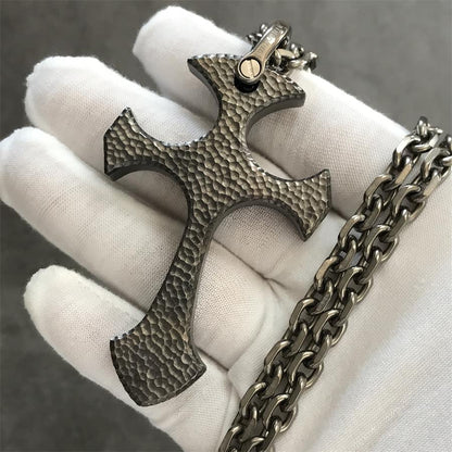 Hand-Forged TC21 Titanium Cross Necklace