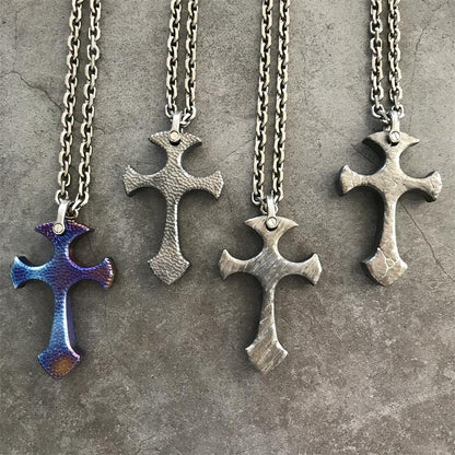 Hand-Forged TC21 Titanium Cross Necklace