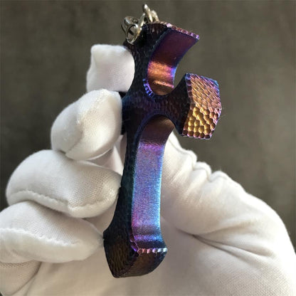 Hand-Forged TC21 Titanium Cross Necklace