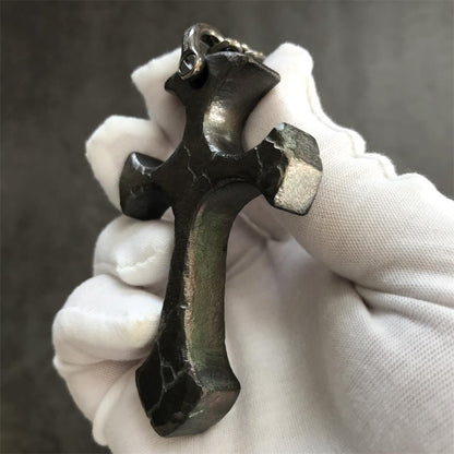 Hand-Forged TC21 Titanium Cross Necklace