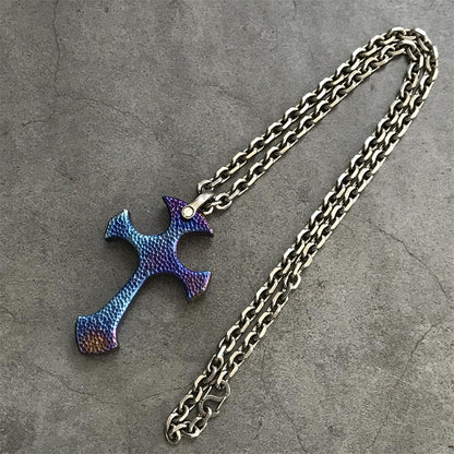 Hand-Forged TC21 Titanium Cross Necklace