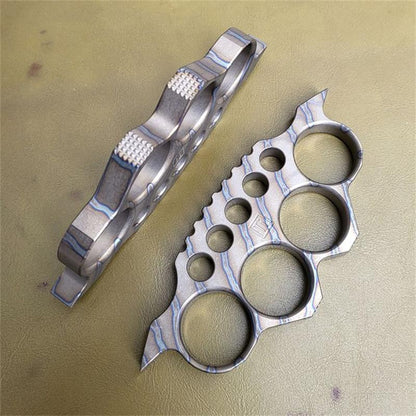 Burning Titanium Knuckle Duster Broken Window Boxing Self Defense EDC Tool