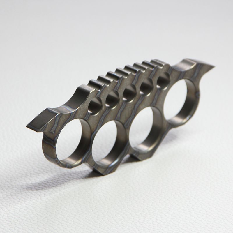 Burning Titanium Knuckle Duster Broken Window Boxing Self Defense EDC Tool