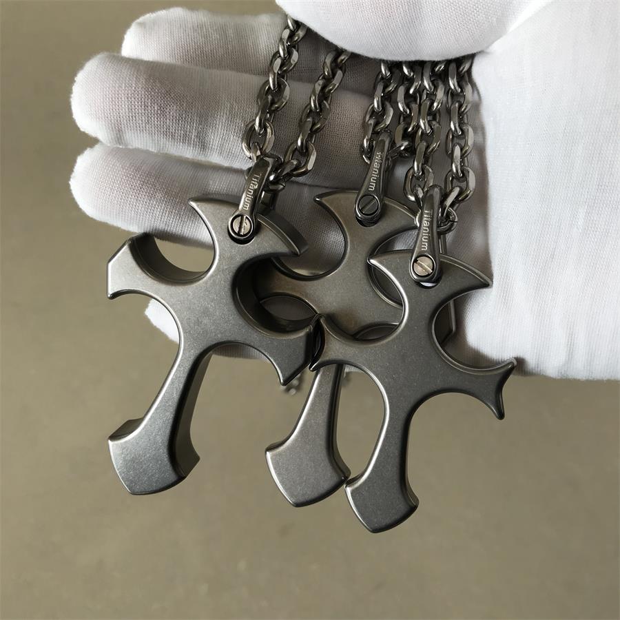 TC21 Titanium Cross Knuckle Duster Self-Defense EDC Decoration