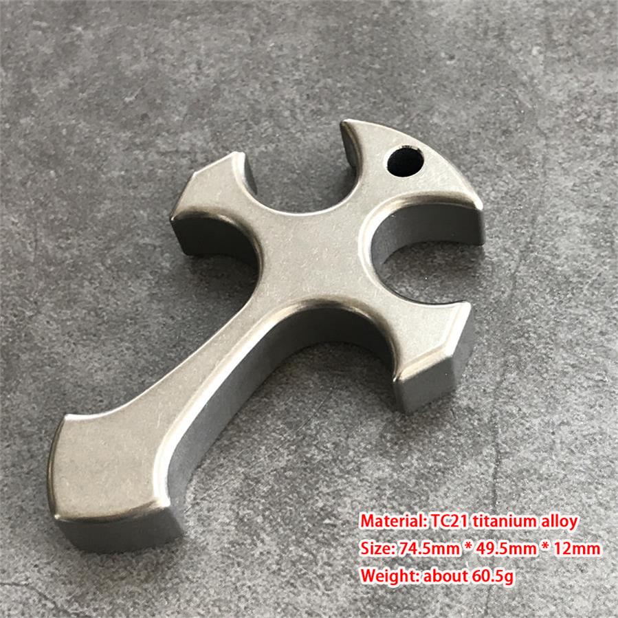 TC21 Titanium Cross Knuckle Duster Self-Defense EDC Decoration