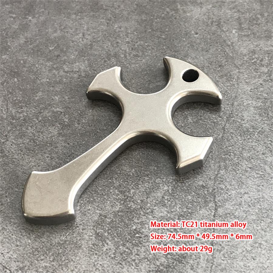 TC21 Titanium Cross Knuckle Duster Self-Defense EDC Decoration