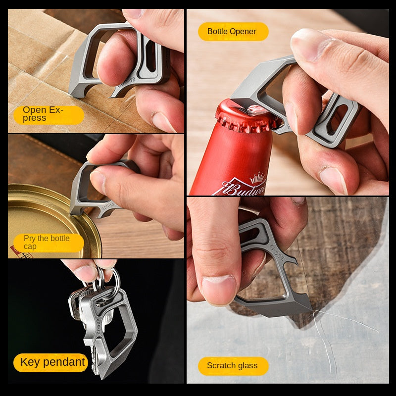 Multifunctional Titanium Knuckle Bottle-opening Self-defense Protective Gear