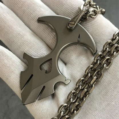 TC21 Titanium Knuckle Duster Self-Defense Doomsday Shield Self-defense Pendant