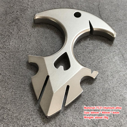 TC21 Titanium Knuckle Duster Self-Defense Doomsday Shield Self-defense Pendant