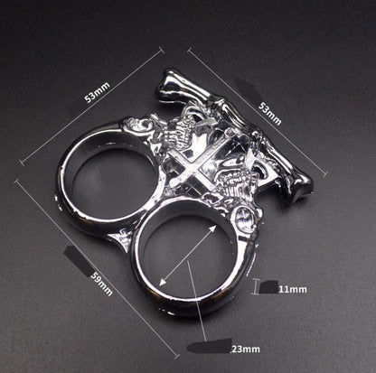 Mini Two finger skull brass knuckle 3