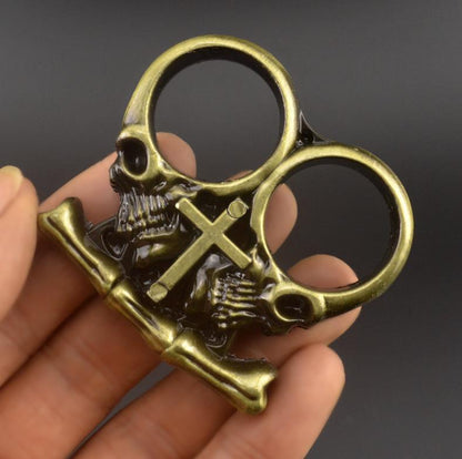 Mini Two finger skull brass knuckle 5