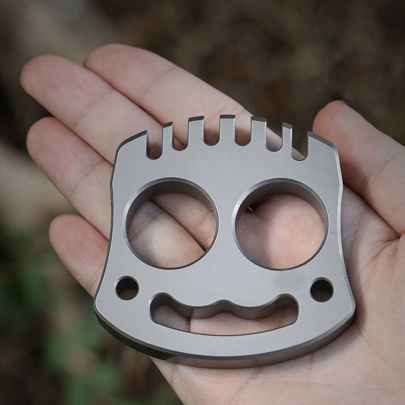 Multifunctional Two finger smiling face steel knuckle 7