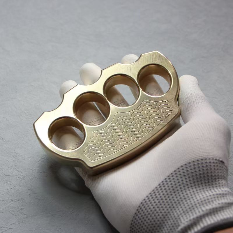 Wave Duster Wave Pattern Brass Knuckle Duster EDC Protective Gear