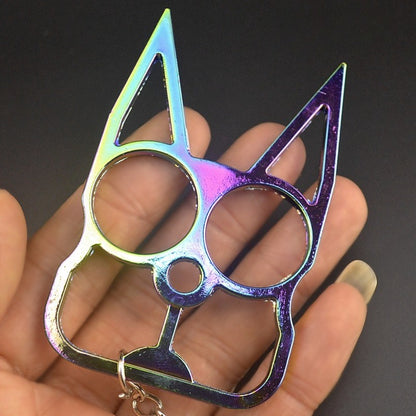 Fashion Cat Knuckle Duster Keychain EDC Self-defense Decoration