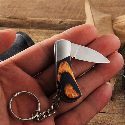 Keychain Knife Portable Wood Handle Folding Knives