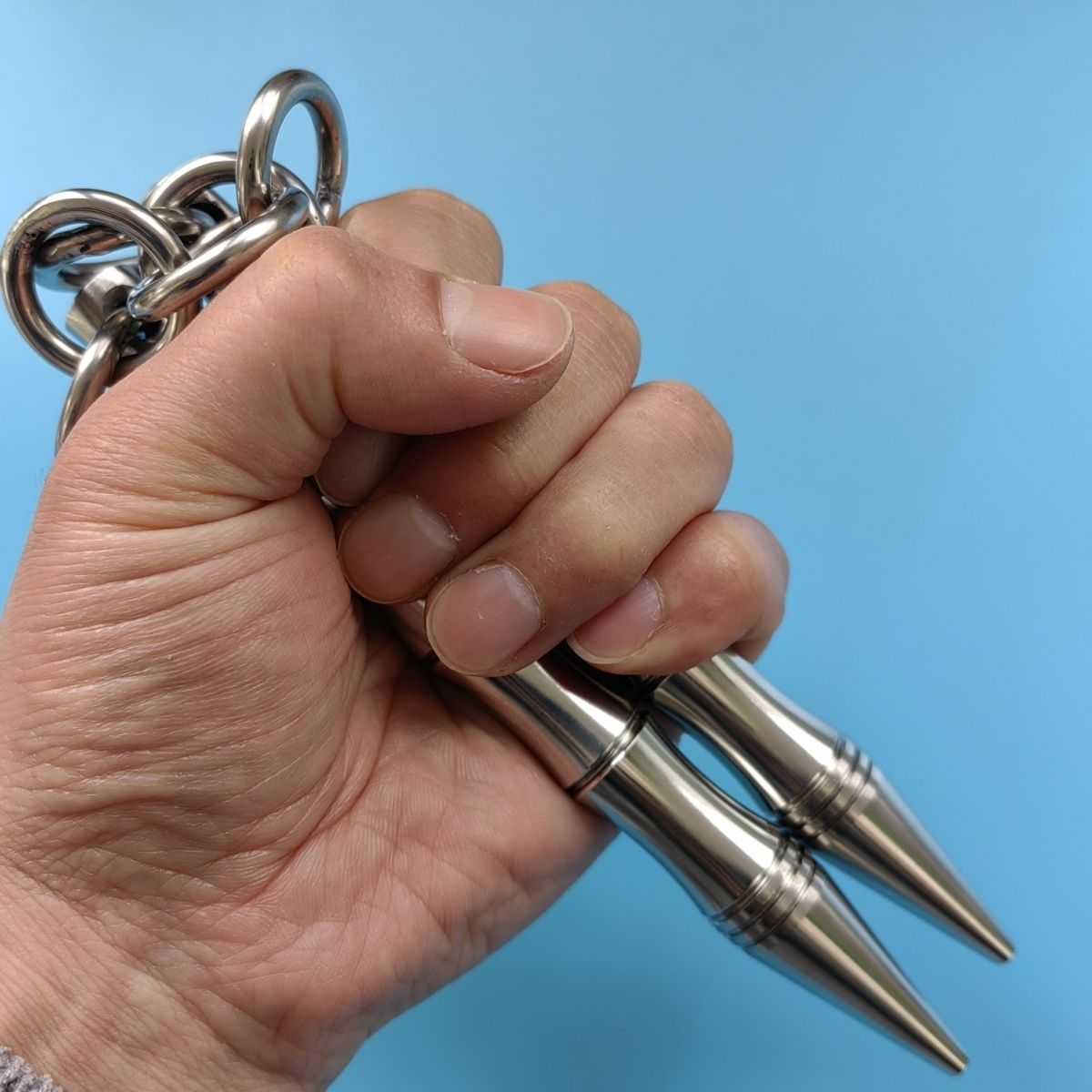 Solid Steel Nunchaku Portable Self-defense Training Tool