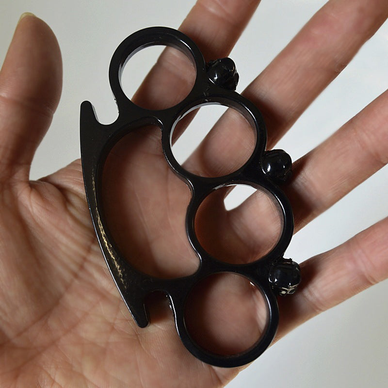 Mode Schädel Messing Knuckle Duster Boxen Vier-finger Schnalle selbstverteidigung Fenster Brecher Freien Kampf Schutz Ausrüstung EDC Werkzeug