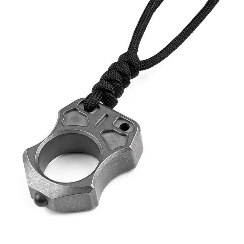 Single Finger Burning Titanium Knuckle Duster EDC Pendant