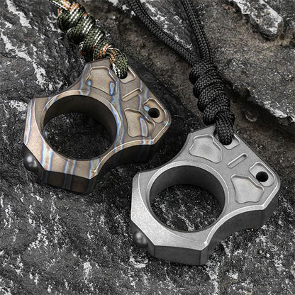 Single Finger Burning Titanium Knuckle Duster EDC Pendant