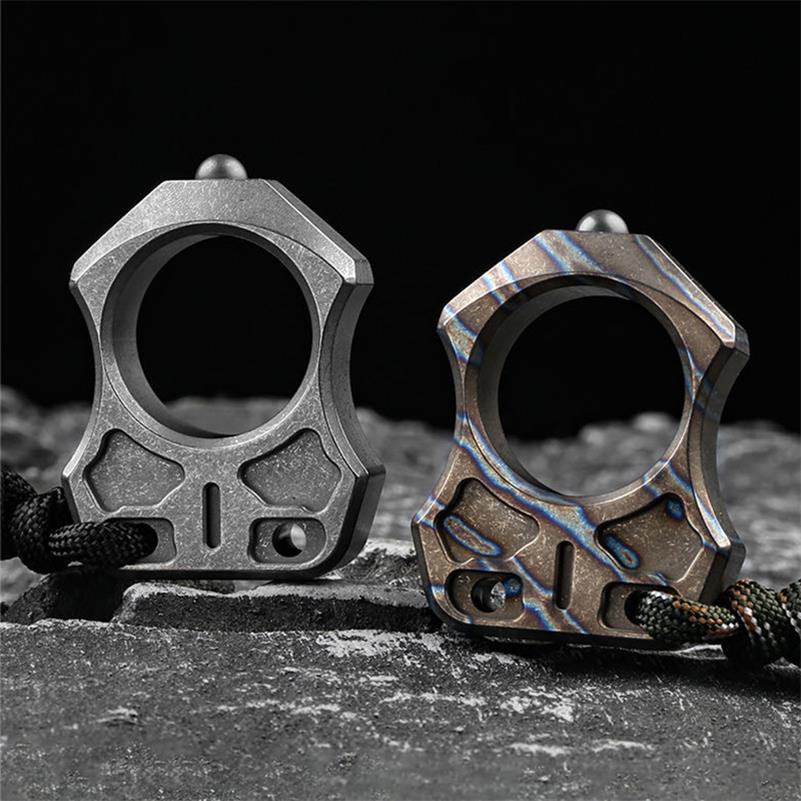 Single Finger Burning Titanium Knuckle Duster EDC Pendant