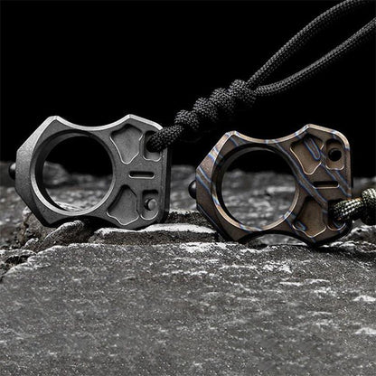 Single Finger Burning Titanium Knuckle Duster EDC Pendant