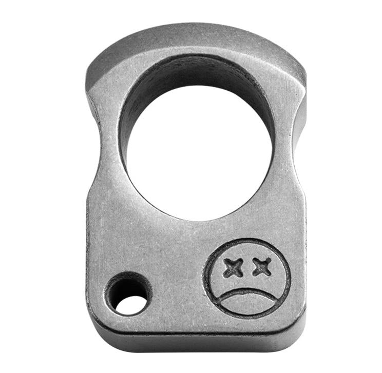 Solid Stainless Steel Brass Knuckle Duster Boxing Single Finger Buckle Self Defense Window Breaker Outdoor Portable EDC Tool