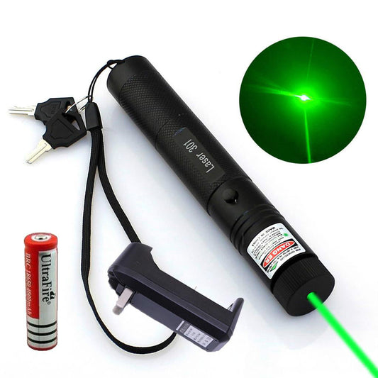 Stylo pointeur laser 10 miles 5 mW 532 nm puissant jouet pour chat + batterie + chargeur 