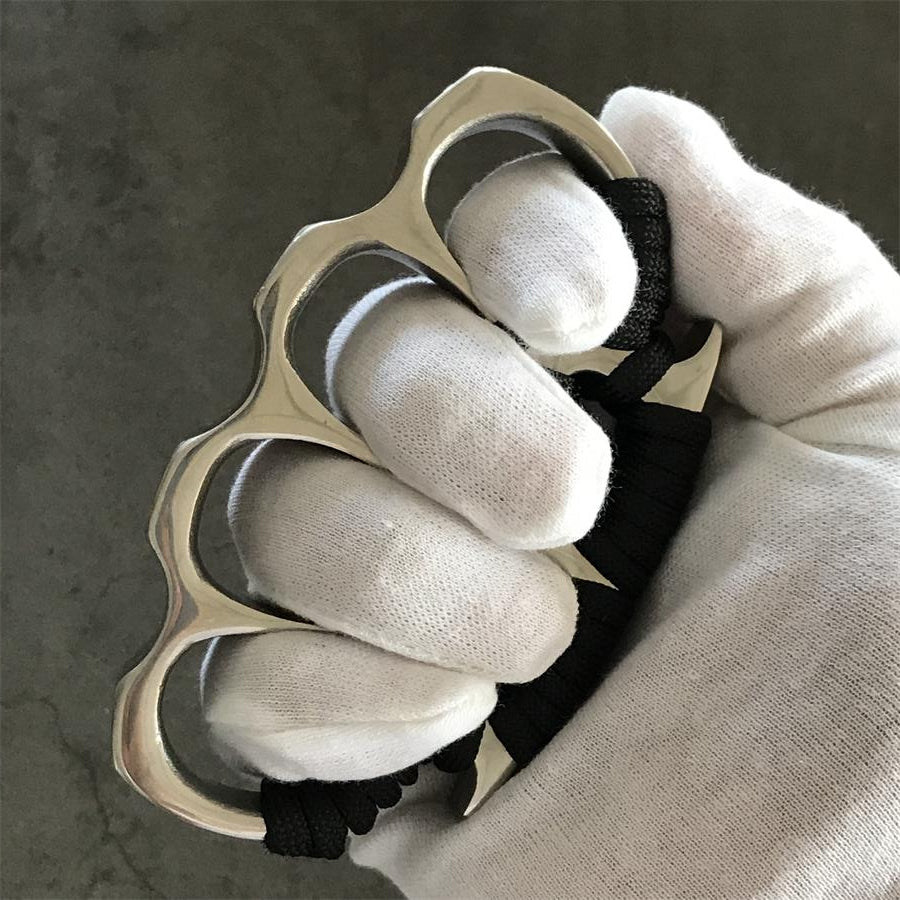 Big Finger Hole Steel Knuckle Duster Self-defense Protective Gear