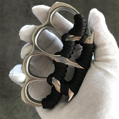 Big Finger Hole Steel Knuckle Duster Self-defense Protective Gear