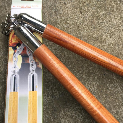 Wooden Nunchucks Outdoor Defense Training Tool