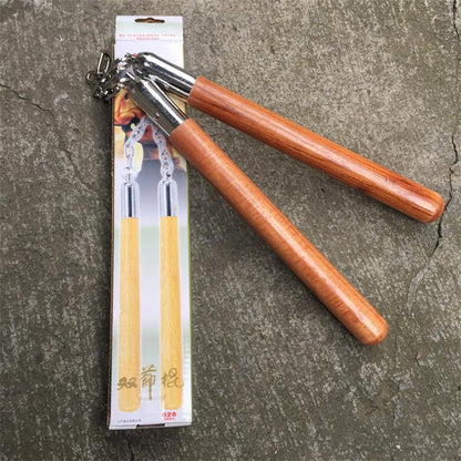 Wooden Nunchucks Outdoor Defense Training Tool